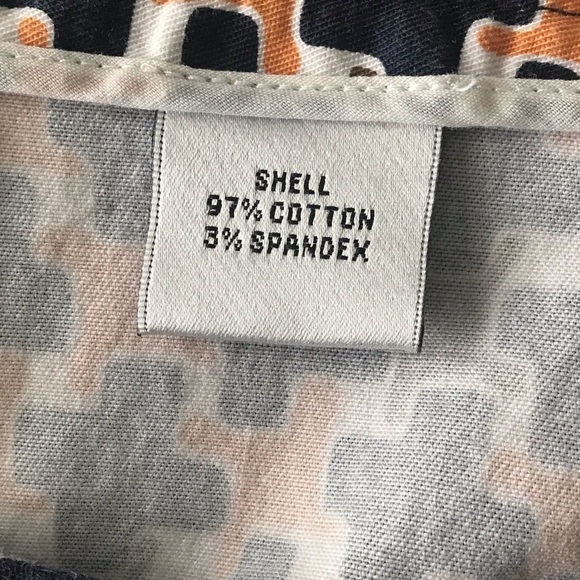 Talbots navy/orange/brown pencil skirt with front pockets size 4P stretch - Picture 7 of 9